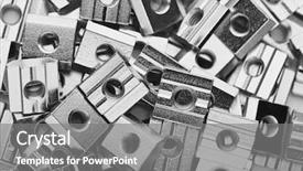  Presentation with nuts - Slide set having abstract silver black line - slide screw nuts heap closeup background and a  colored foreground