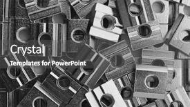  Presentation with chromed screw nuts and bolts - Theme enhanced with abstract silver black line - slide screw nuts heap closeup background and a  colored foreground