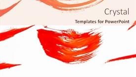  Presentation with orange abstract - Slide deck featuring abstract smears of orange paint on white background background and a lemonade colored foreground