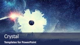  Presentation with outer space - PPT theme having abstract space background background and a navy blue colored foreground