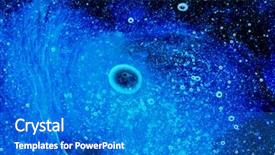  Presentation with outer space - Beautiful presentation theme featuring abstract space backdrop and a cobalt blue colored foreground