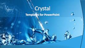  Presentation with water drop - PPT theme enhanced with abstract splash of water background and a teal colored foreground