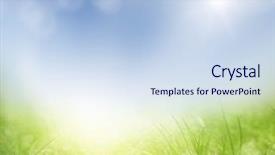  Presentation with spring - Beautiful PPT theme featuring abstract spring background with grass backdrop and a sky blue colored foreground