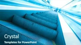  Presentation with steps - Colorful theme enhanced with abstract steps of vanishing escalator backdrop and a ocean colored foreground