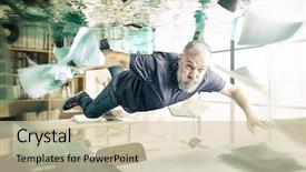  Presentation with library - Audience pleasing PPT layouts consisting of abstract study - man with beard swimm backdrop and a soft green colored foreground