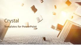  Presentation with abstract light - Audience pleasing slide set consisting of abstract study - open books flying backdrop and a cream colored foreground
