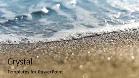  Presentation with foam - Audience pleasing theme consisting of abstract summer - sand beach and sea foam backdrop and a coral colored foreground