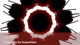  Presentation with syrup - Colorful presentation theme enhanced with abstract surface background of chocolate syrup leaking isolated on white backdrop and a tawny brown colored foreground