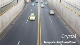  Presentation with columns ancient roman road city - Colorful PPT layouts enhanced with abstract taxi - city traffic road backdrop and a  colored foreground