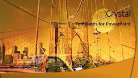  Presentation with digital art - Beautiful PPT theme featuring abstract taxi - surreal digital art yellow cab backdrop and a gold colored foreground