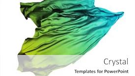  Presentation with teal - Colorful presentation design enhanced with abstract-teal-fabric-in-motion backdrop and a white colored foreground
