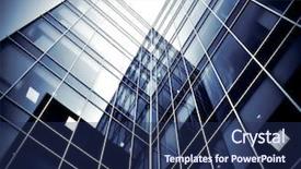  Presentation with glass tower - Presentation theme having abstract technology - black texture of glass tower background and a navy blue colored foreground