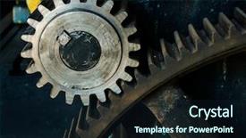 Presentation with mechanical gear - PPT theme featuring abstract technology frame mechanical gears - vintage grunge gear of lathe background and a wine colored foreground