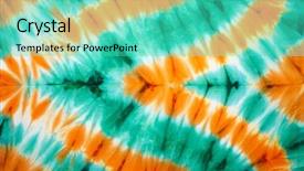  Presentation with tie dye - Slide set with abstract tie dyed fabric background background and a teal colored foreground