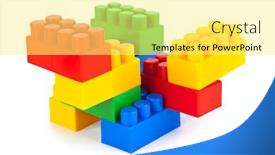  Presentation with toy - Slides having abstract-toy-construction-isolated background and a yellow colored foreground