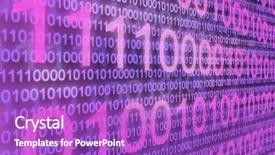  Presentation with code - PPT layouts consisting of abstract transparent binary code background and a purple colored foreground