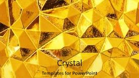 Presentation with shiny - Slides with abstract triangle - shiny golden background texture background and a gold colored foreground