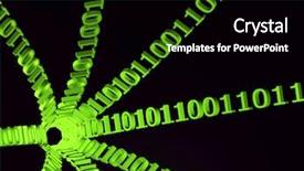  Presentation with computer network - Colorful slides enhanced with abstract tunnel digital data flow backdrop and a black colored foreground