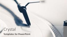  Presentation with vinyl record - Slide deck enhanced with abstract-turntable-with-vinyl-record background and a sky blue colored foreground