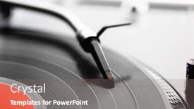  Presentation with vinyl record - Amazing PPT layouts having abstract-turntable-with-vinyl-record backdrop and a gray colored foreground