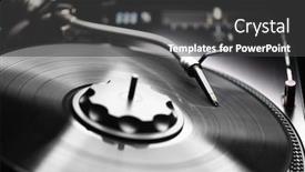  Presentation with vinyl record - Amazing slides having abstract-turntable-with-vinyl-record backdrop and a dark gray colored foreground