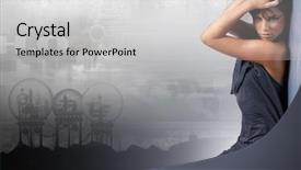  Presentation with science fiction - Cool new PPT theme with abstract under water background backdrop and a light gray colored foreground