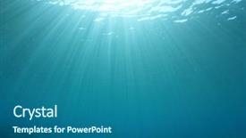  Presentation with blue abstract - PPT theme with abstract underwater background of sunbeams background and a ocean colored foreground
