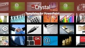  Presentation with internet communication - Beautiful PPT theme featuring abstract video - big panel of tv screen backdrop and a tawny brown colored foreground