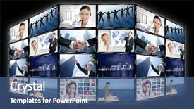  Presentation with business concepts photo - Theme consisting of abstract video - black frame television multiple screen background and a ocean colored foreground