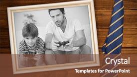  Presentation with blue video - PPT layouts with abstract video - blue tie with diagonal line background and a tawny brown colored foreground