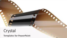  Presentation with vintage movie - Colorful presentation design enhanced with abstract video - film spiral vintage 35mm movie backdrop and a white colored foreground