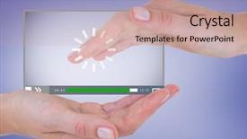  Presentation with purple - Amazing slide set having abstract video - hands showing against purple vignette backdrop and a coral colored foreground