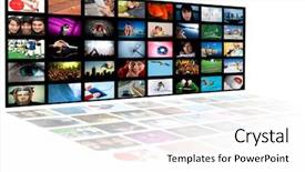  Presentation with video production - Beautiful PPT layouts featuring abstract video - lcd tv panels television production backdrop and a white colored foreground
