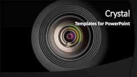  Presentation with lens - Amazing theme having abstract video - mobile camera lens on black backdrop and a black colored foreground
