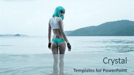  Presentation with black sea - Cool new theme with abstract video - sexy beautiful woman in modern backdrop and a light blue colored foreground