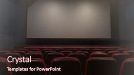  Presentation with cinema - Presentation design consisting of abstract video red - cinema interior with empty screen background and a wine colored foreground