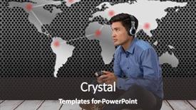  Presentation with computer vision abstract digital eye - Slides with abstract video red - digital composite of businessman playing background and a dark gray colored foreground