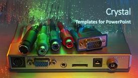  Presentation with fiber - Presentation theme with abstract video red - media plug and hub background and a ocean colored foreground