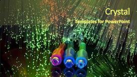  Presentation with portfolio - Colorful PPT theme enhanced with abstract video red - media plug with fiber optical backdrop and a tawny brown colored foreground