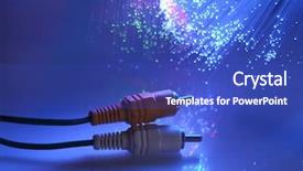  Presentation with media tv radio - Colorful presentation theme enhanced with abstract video red - media plug with fiber optical backdrop and a royal blue colored foreground