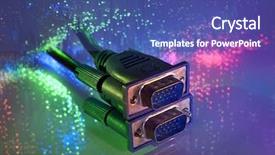  Presentation with optical - PPT theme consisting of abstract video red - media plug with fiber optical background and a ocean colored foreground