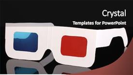  Presentation with black chalkboard vintage blackboard isolated - Beautiful presentation theme featuring abstract video red - stereo glasses isolated on black backdrop and a black colored foreground