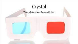  Presentation with glasses - Theme consisting of abstract video red - stereo glasses isolated on white background and a white colored foreground