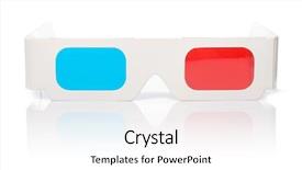  Presentation with abstract red - Slide set featuring abstract video red - stereo glasses on white background and a white colored foreground