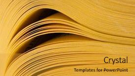  Presentation with blue and yellow abstract - PPT theme enhanced with abstract view of yellow pages background and a gold colored foreground