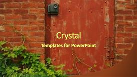  Presentation with red brick wall - Presentation theme enhanced with abstract vintage red door brick background and a tawny brown colored foreground