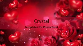  Presentation with heart flowers - PPT theme with abstract wallpaper with flowers border background and a red colored foreground