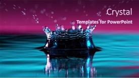  Presentation with crown - Cool new slide deck with abstract-water-crown-shape-illuminated backdrop and a violet colored foreground