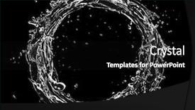  Presentation with blue water splash isolated - Beautiful PPT theme featuring abstract water splash in circle backdrop and a black colored foreground