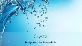  Presentation with water splash - Presentation theme featuring abstract-water-splash-on-blue background and a  colored foreground